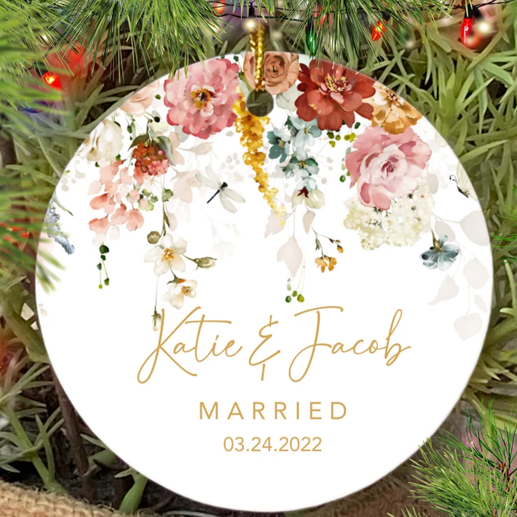 Personalized Married Ornament Mr Mrs Ornament Our First Christmas Married Keepsake Wedding Gift Couples Ornament Newlywed Gift